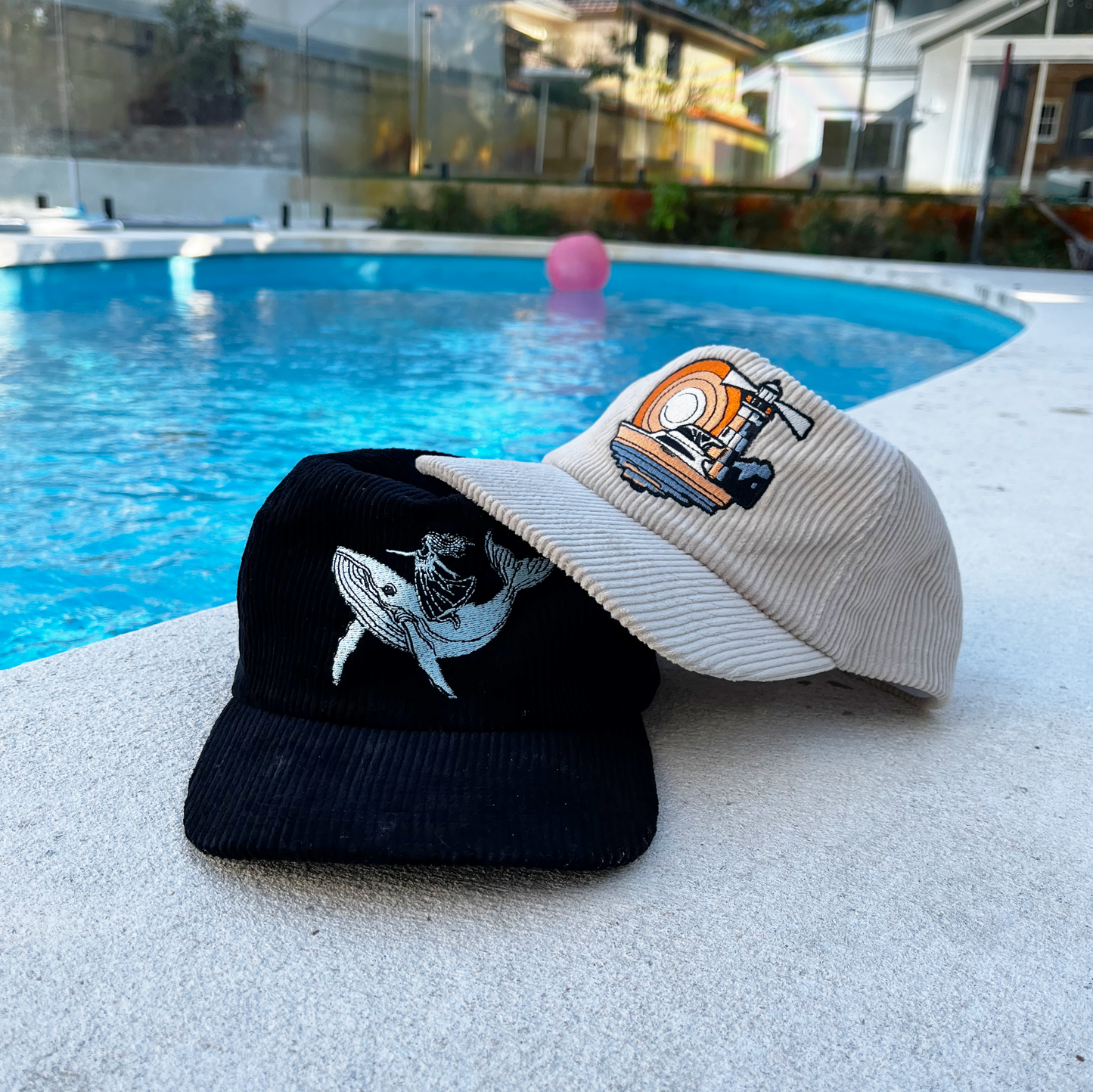 Whale Black Corduroy Cap